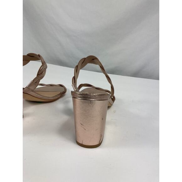 Stuart Weitzman Twistie Braided Block Heel Sandal in Rose gold Size 6 - Picture 6 of 7